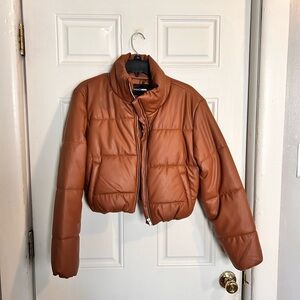 Fashion Nova Tan Puffer Jacket